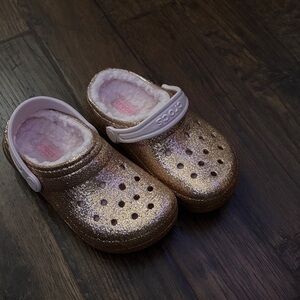 Sparkly Gold Kids crocs